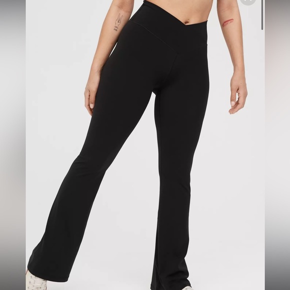 Aerie Black High-Rise Flare Pants - Picture 1 of 4